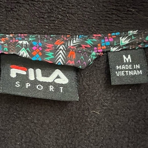 FILA black super soft fleece zip up jacket size medium GUC - Picture 5 of 8